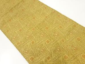 アンティーク　草花模様織出し全通袋帯（材料）